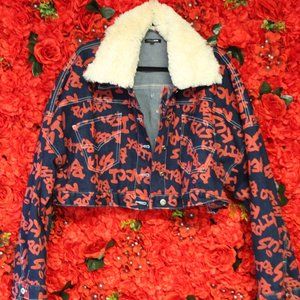 Writings on the Wall Cropped Denim Jacket